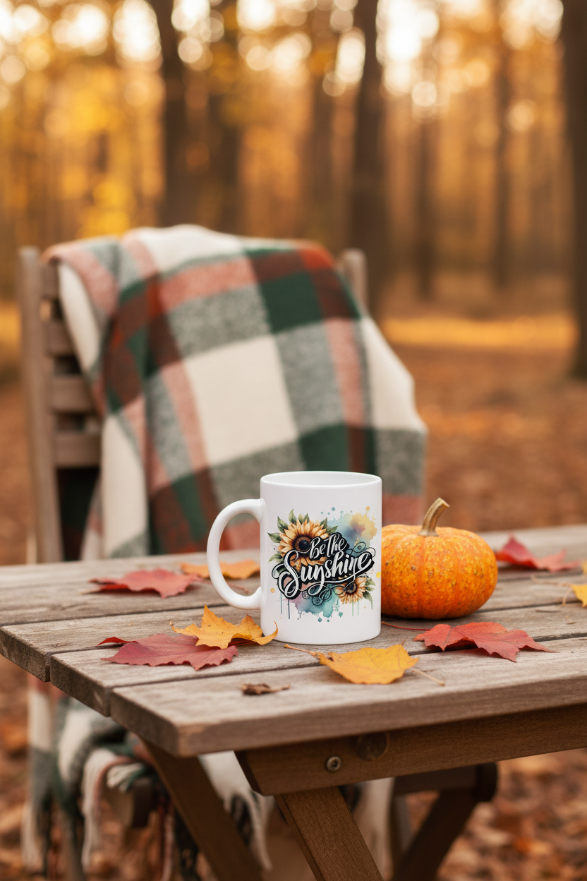 15 Oz Coffee Cup - Fall Outdoor Setting