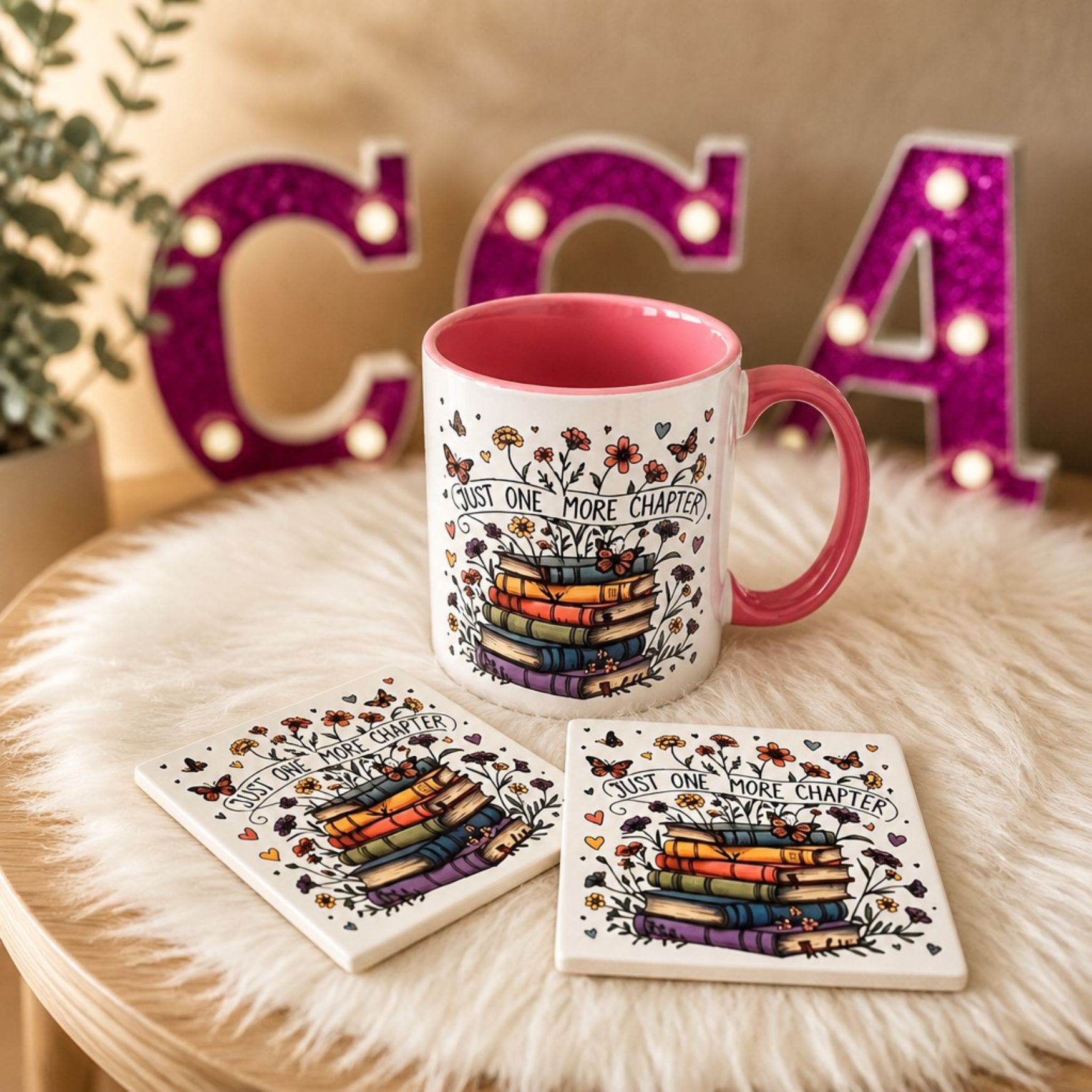 Just one more Chapter 15oz Mug & 4" Ceramic coaster (Single) Bundle