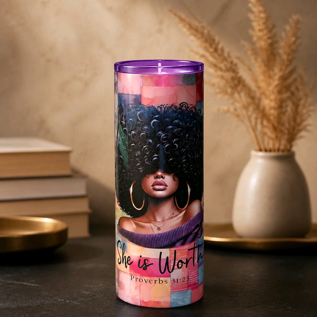 She is worthy 20oz Tumbler