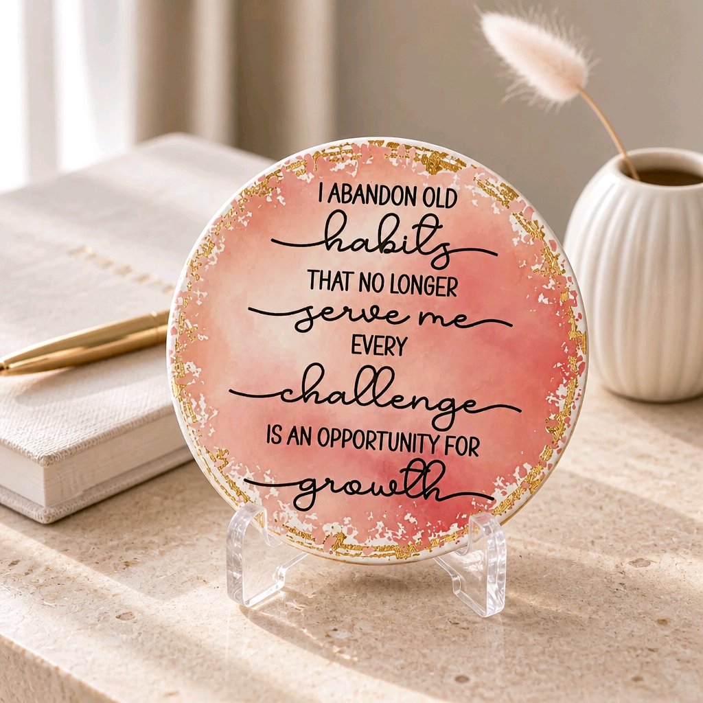 I abandon old habits 4" ceramic coaster ( single )