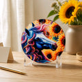 Horse watercolor 4"  ceramic coaster ( single )
