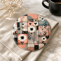 Heart Pattern 4" ceramic coaster ( single )