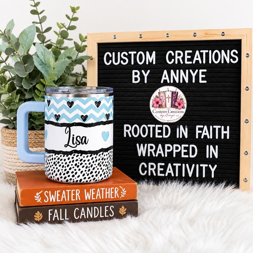 Personalized 10oz Stainless Steel Mug / Blue