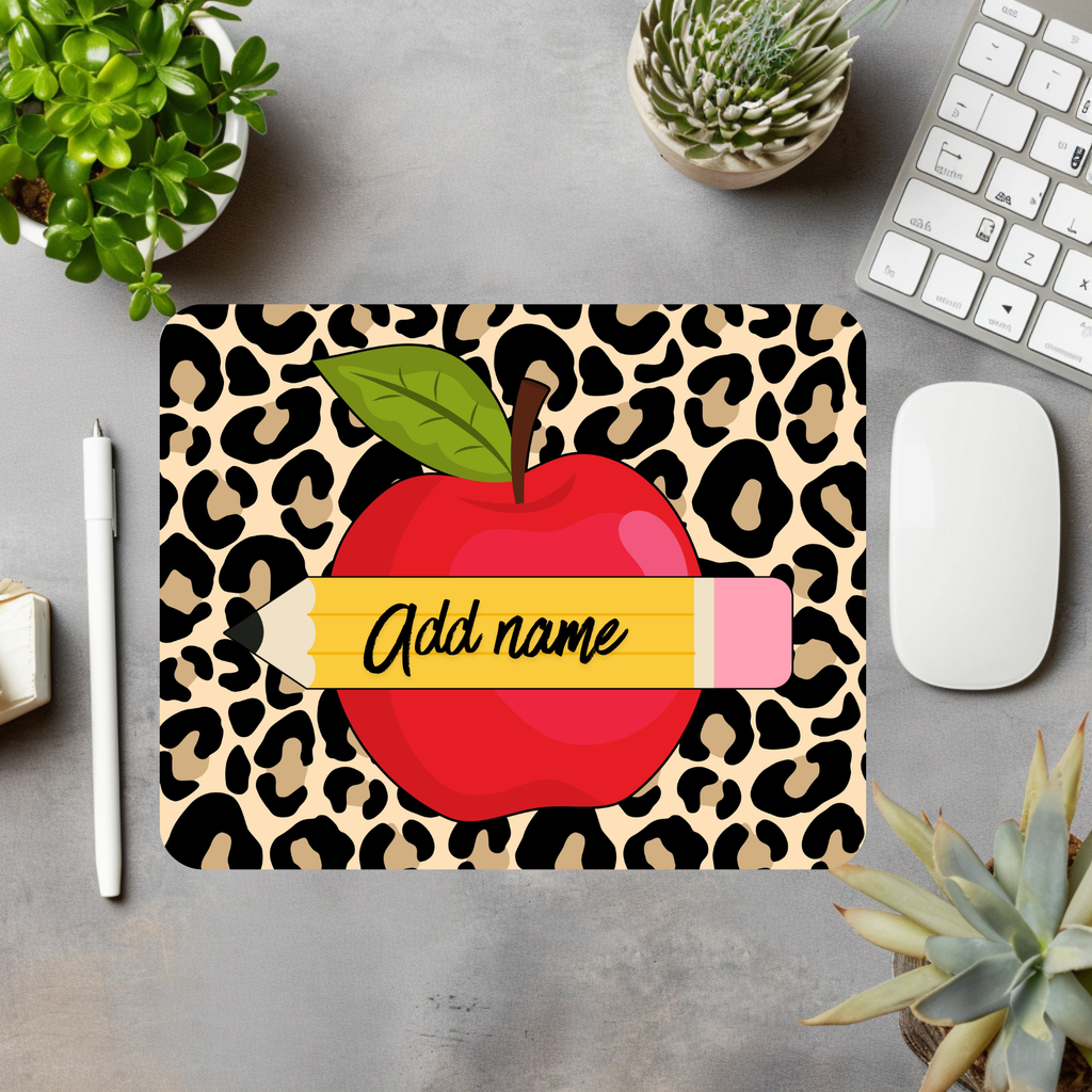 Leopard/Apple Mouse Pad - Personalized