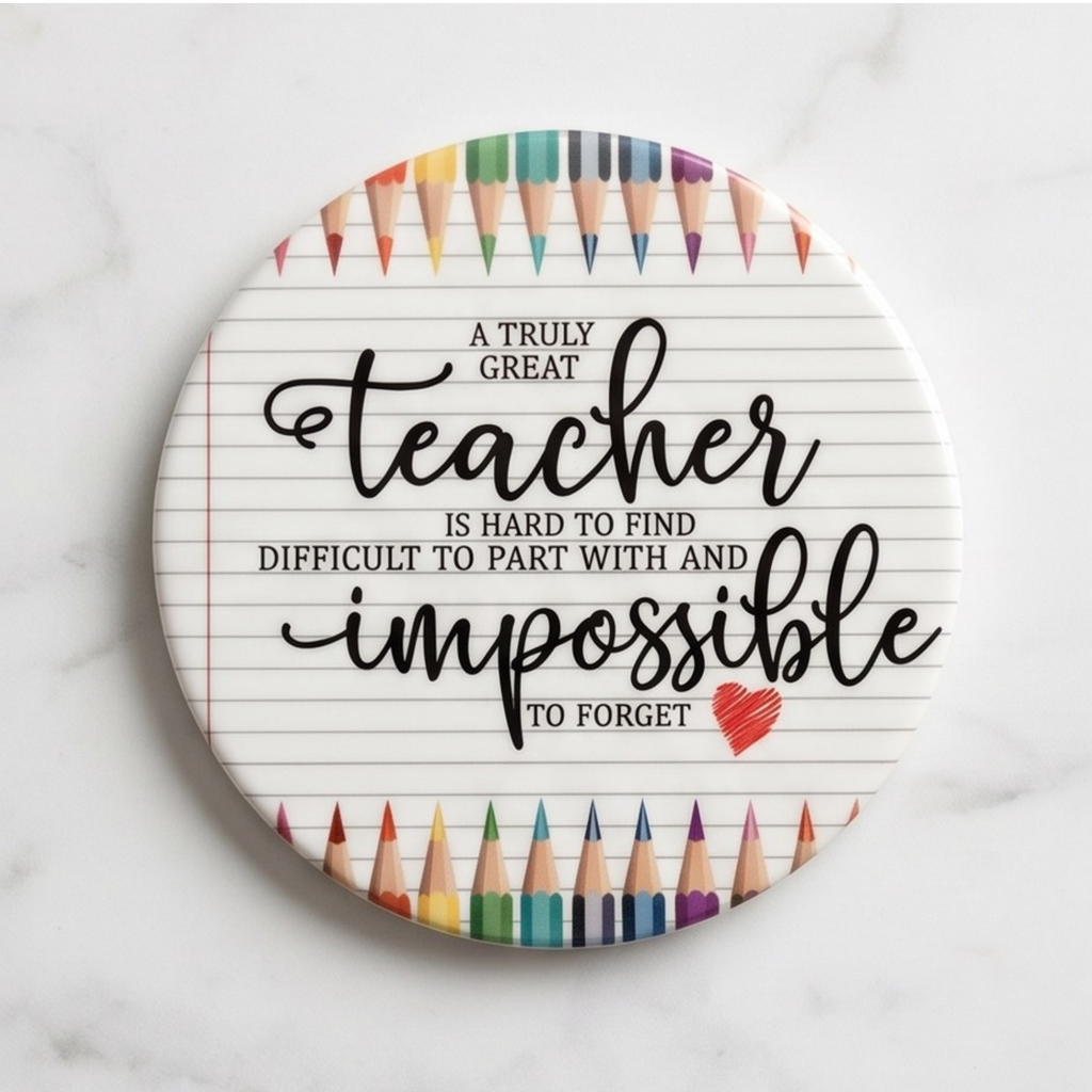 A Truly great Teacher 4" ceramic coaster