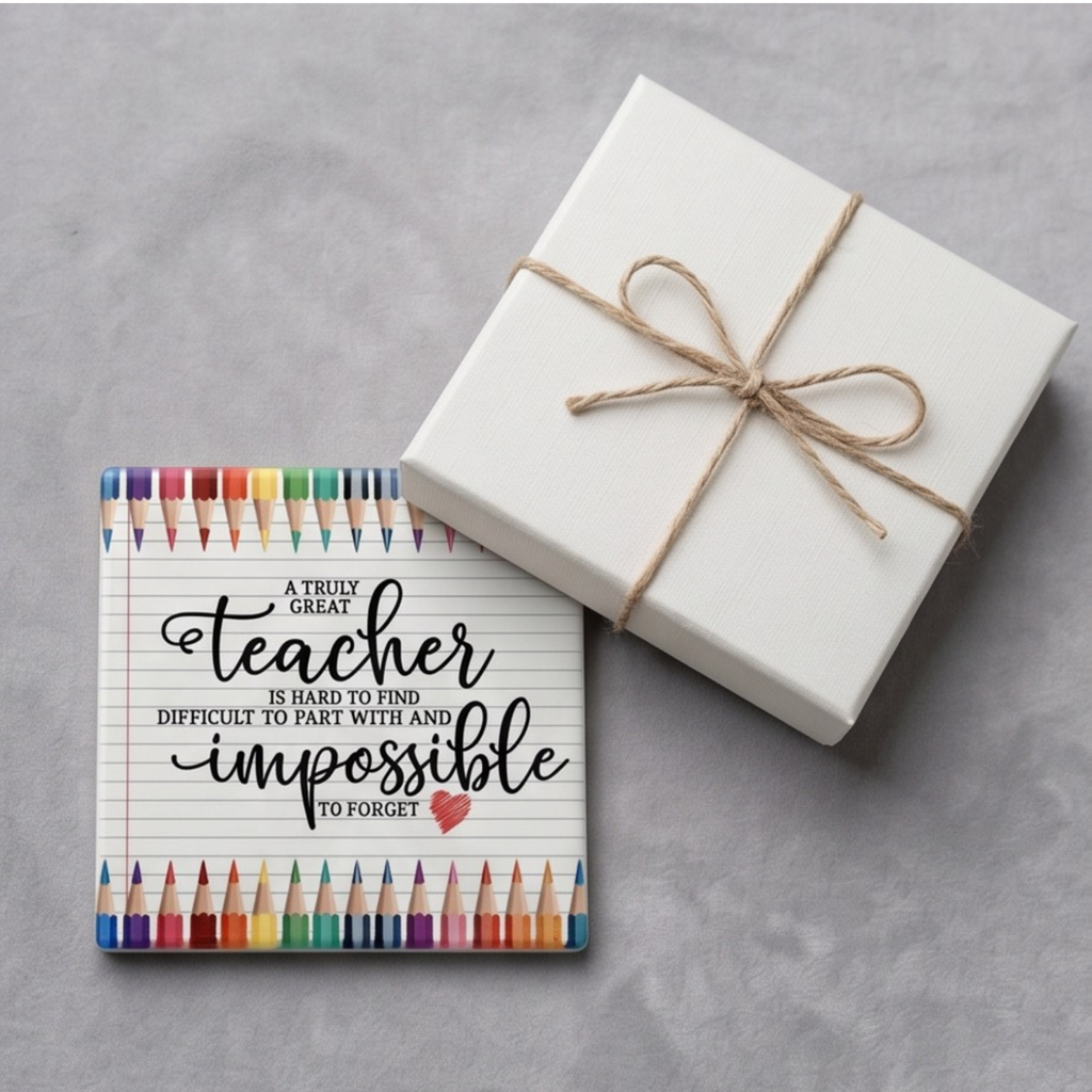 A truly great teacher 4" ceramic coaster