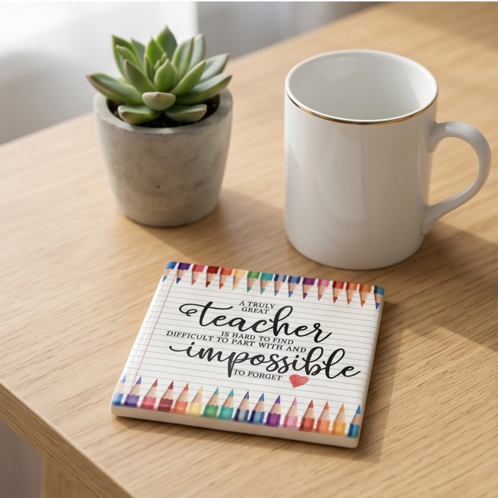 A truly great teacher 4" ceramic coaster