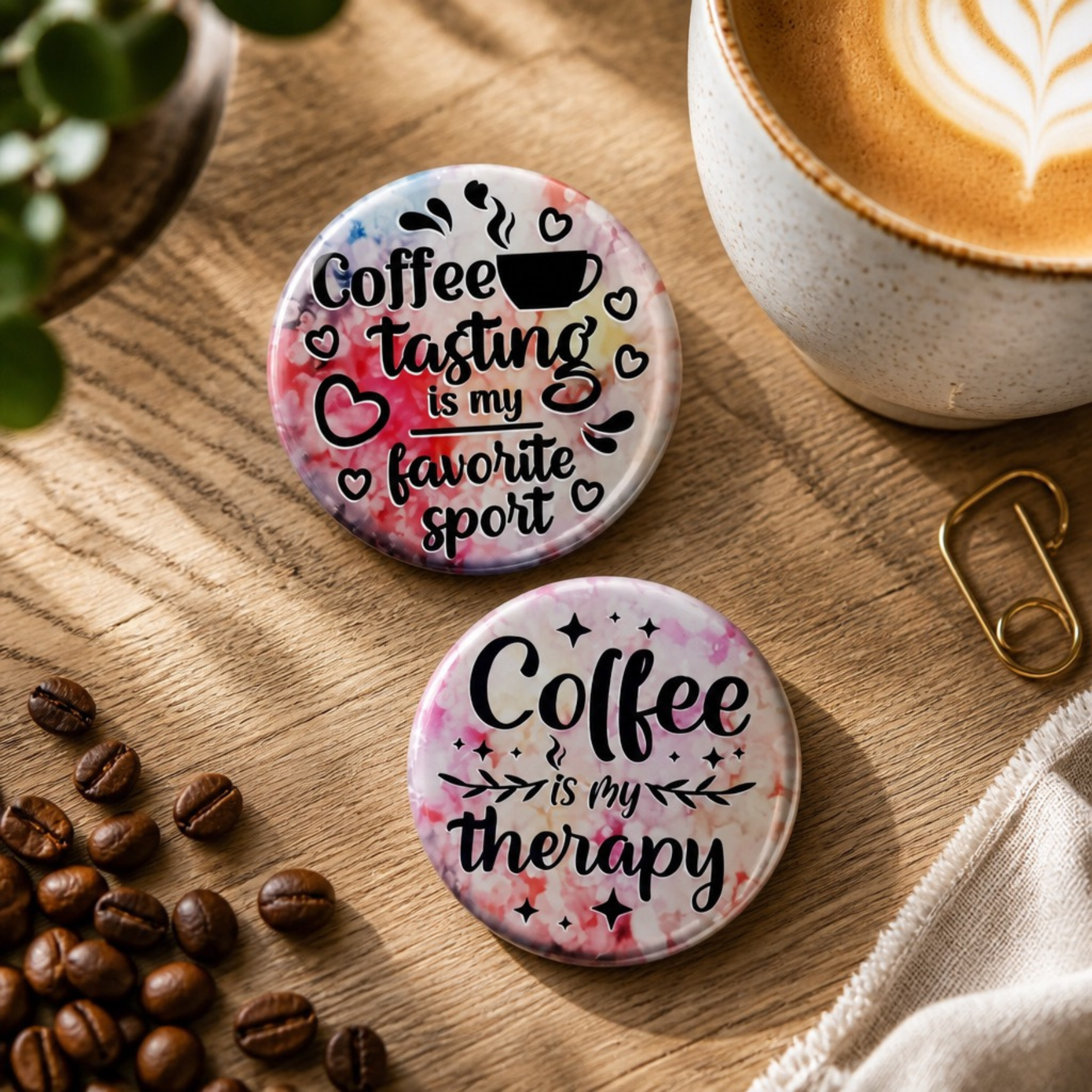Coffee is my Therapy 4" Ceramic coaster set