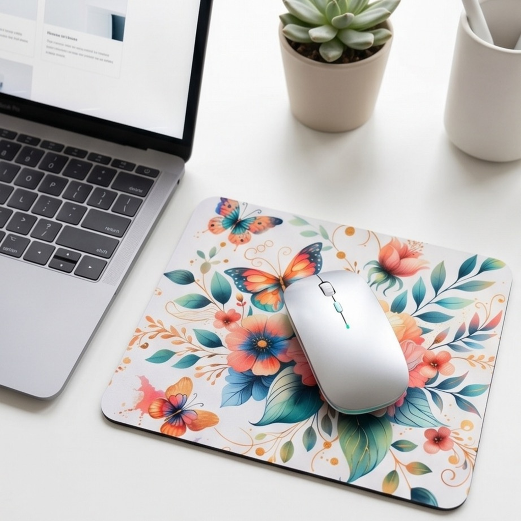 Floral Watercolor Mouse Pad – Aesthetic Desk Accessory Gift