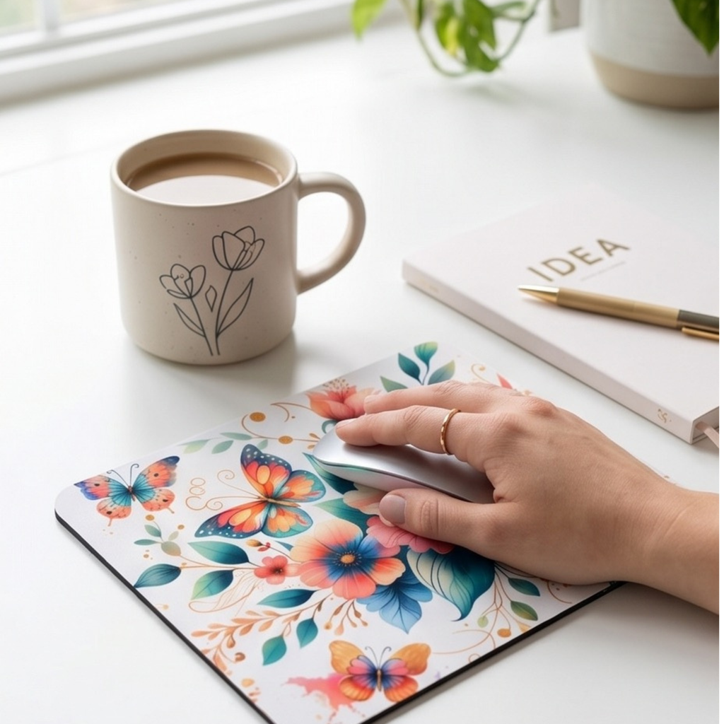 Floral Watercolor Mouse Pad – Aesthetic Desk Accessory Gift
