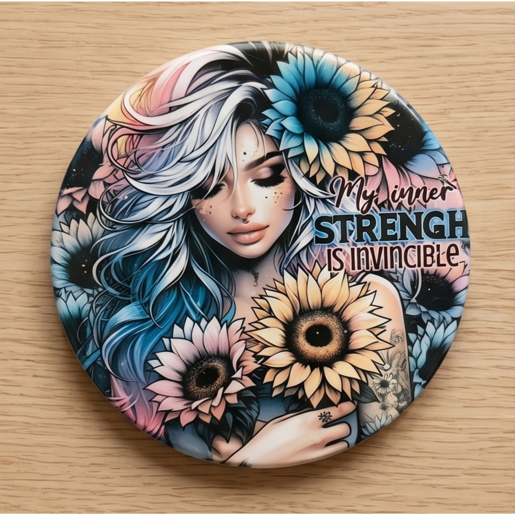 My inner strength 4" ceramic coaster