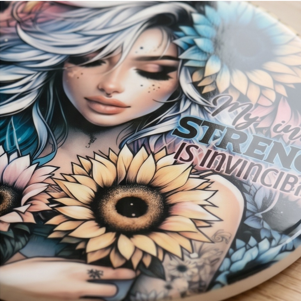 My inner strength 4" ceramic coaster
