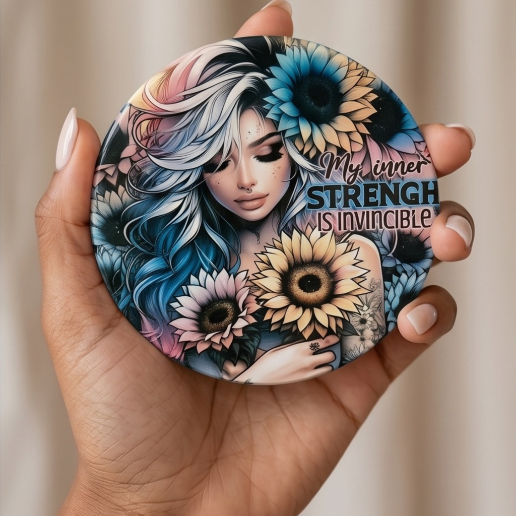 My inner strength 4" ceramic coaster