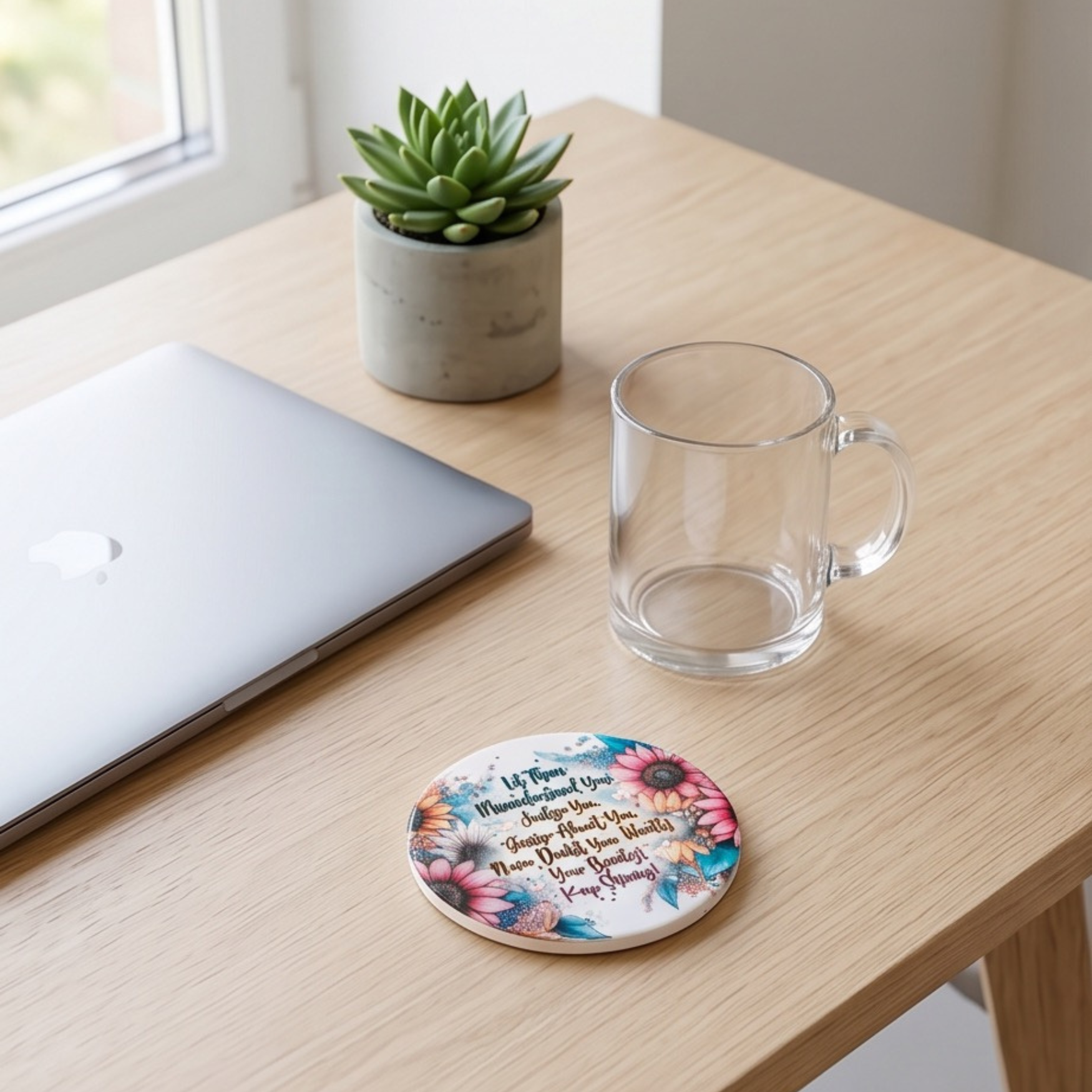 Let them 4" ceramic coaster