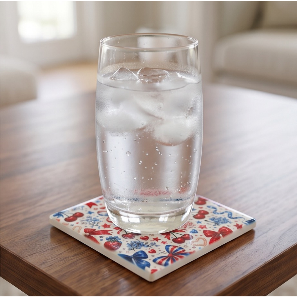 Patriotic Coquete 4" coasters set
