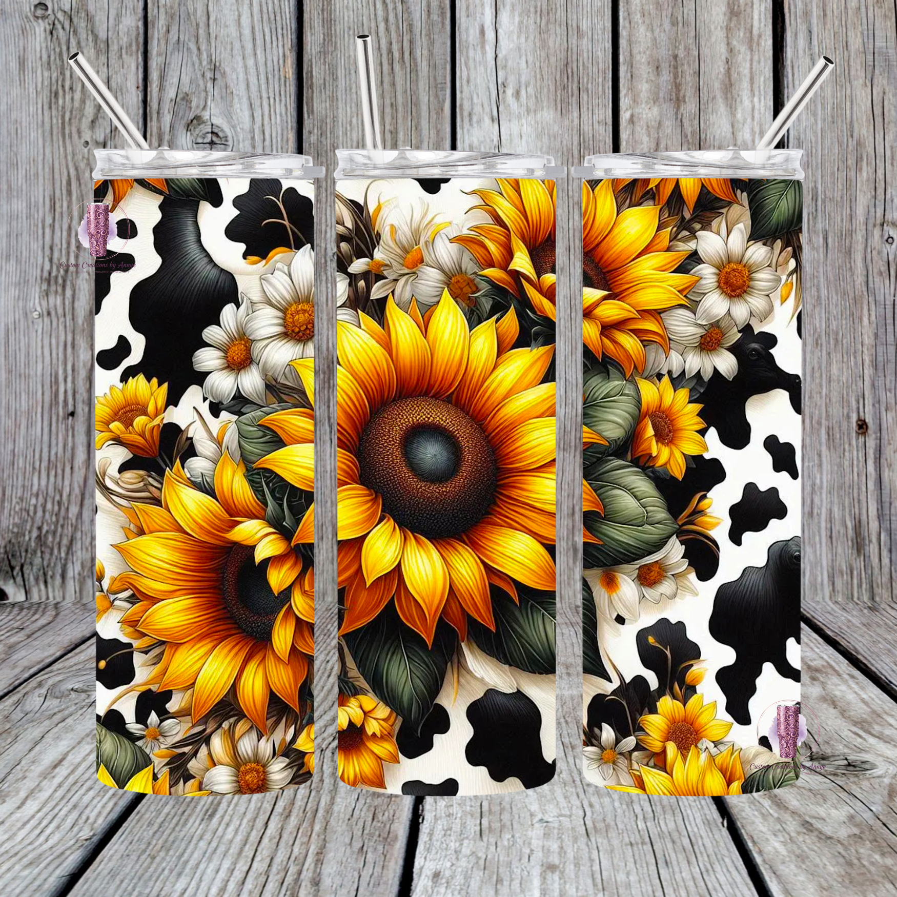 Sunflower/Cow Background