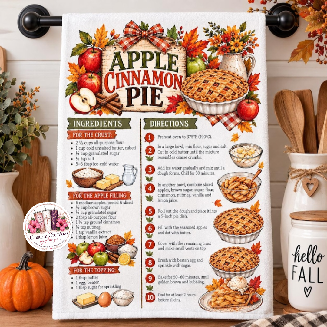 Apple Cinnamon Pie Towel (set of 2)