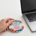 Start each day 4" ceramic coaster