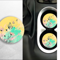 Butterflies ceramic car coasters set