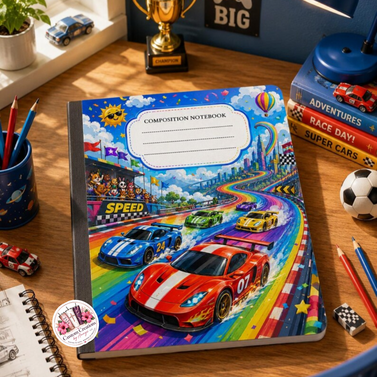 Race cras Composition Notebook