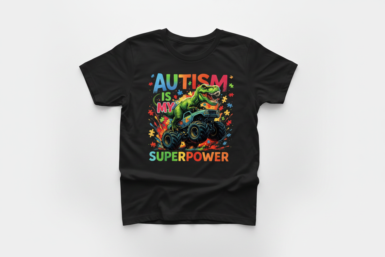 Autism is MY SUPERPOWER Black T-Shirt