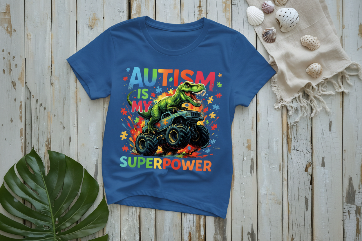 Autism is MY SUPERPOWER Blue T-Shirt