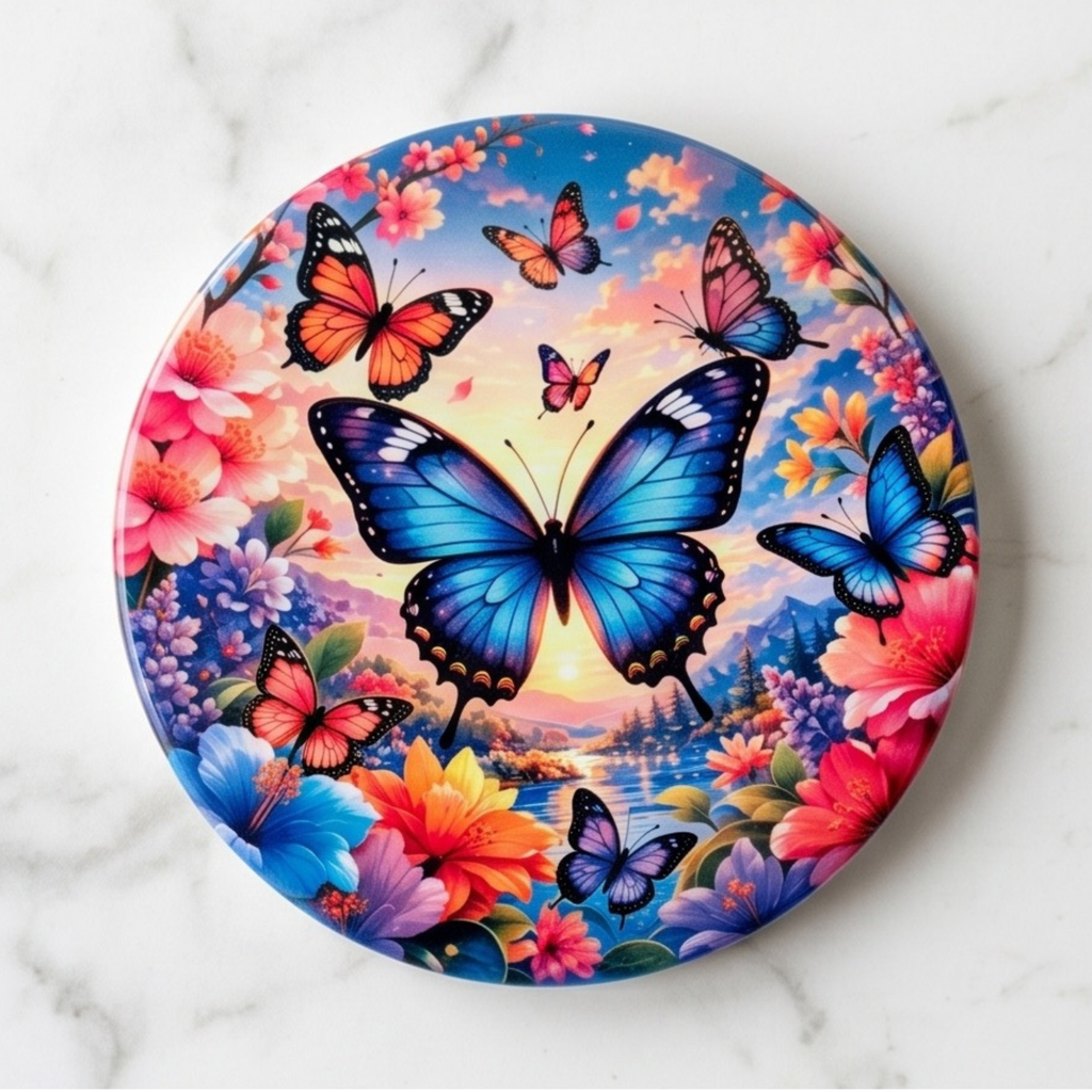 Butterfly 4" ceramic coaster (single)