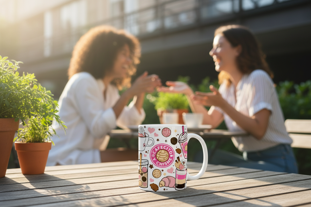 Cafesito Y Chisme Mug - Patio Setting