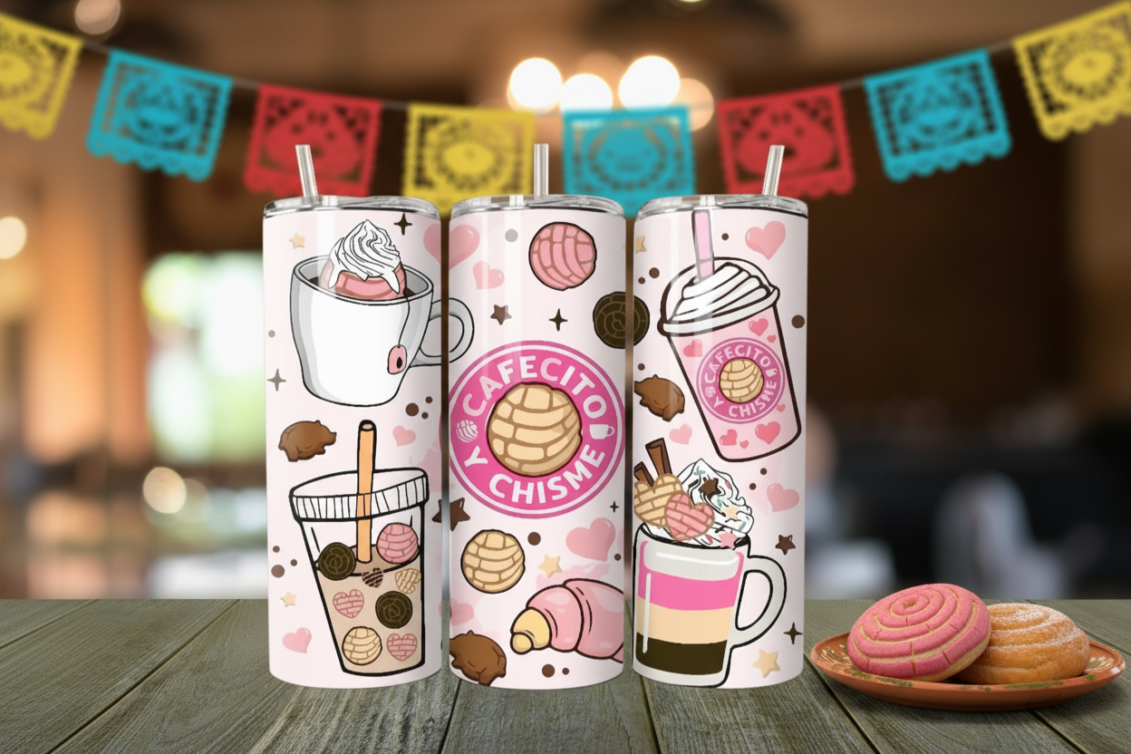 Cafesito y Chisme Tumbler - Café Setting