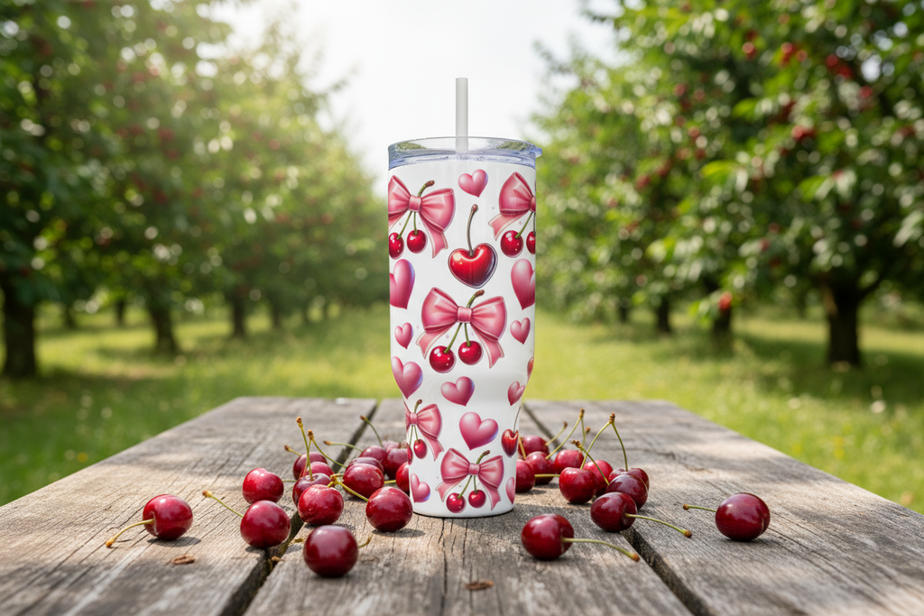 Cherries Tumbler - Orchard Setting