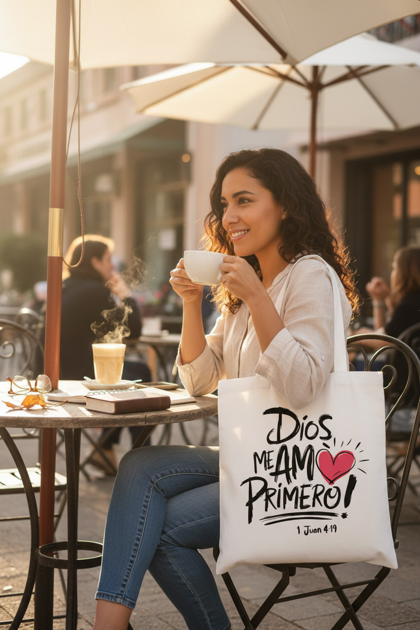Dios Me Amó Primero Tote - Outdoor Café