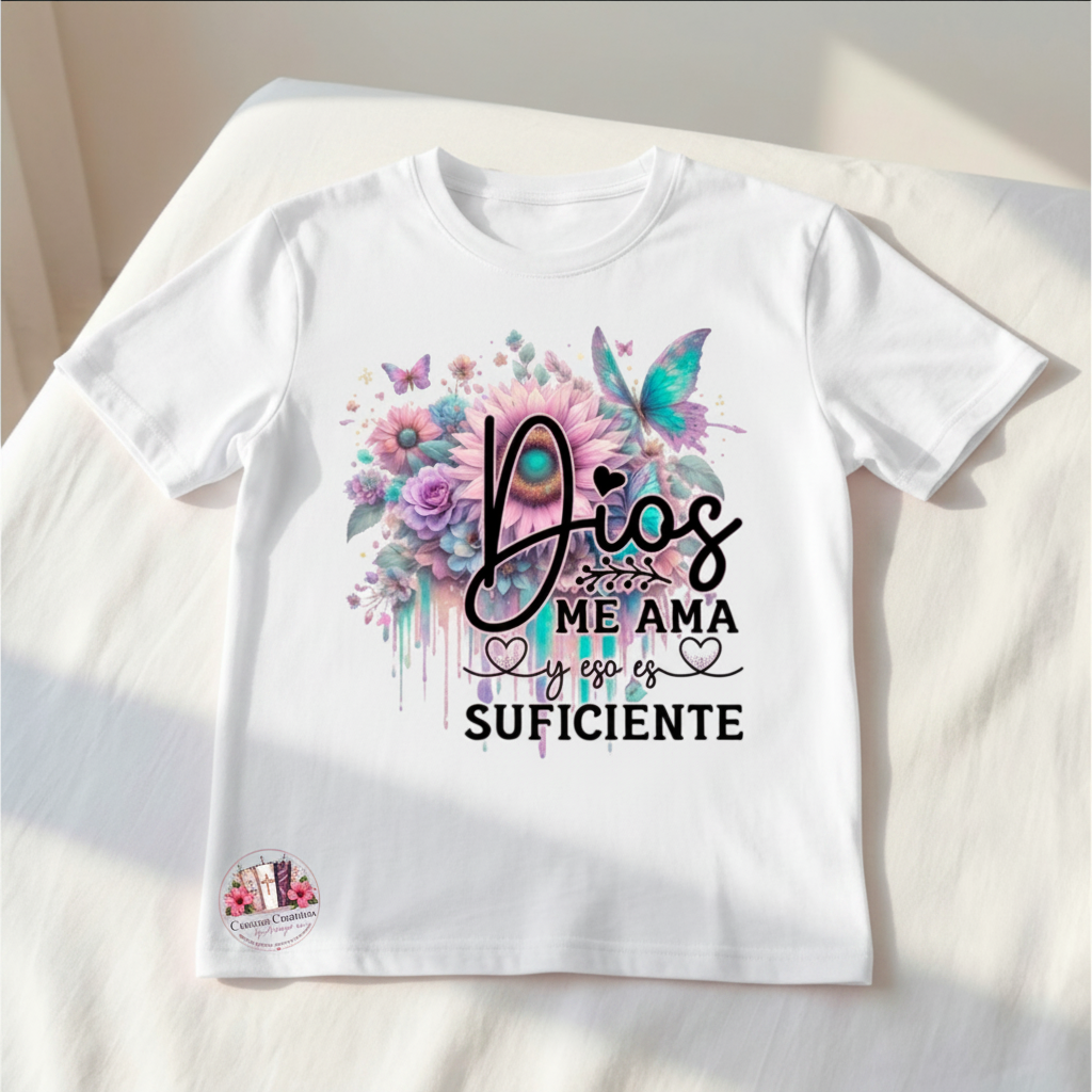 Dios Me Ama White Shirt Mockup