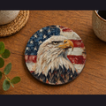 Eagle/US Flag 4" ceramic coaster ( single )