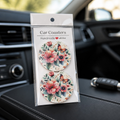 Floral car coaster set