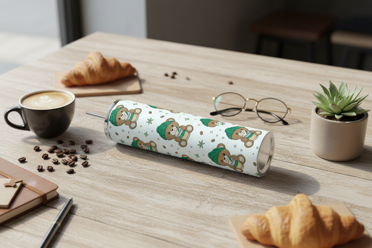 Iced Coffee Teddy Bear - On Table