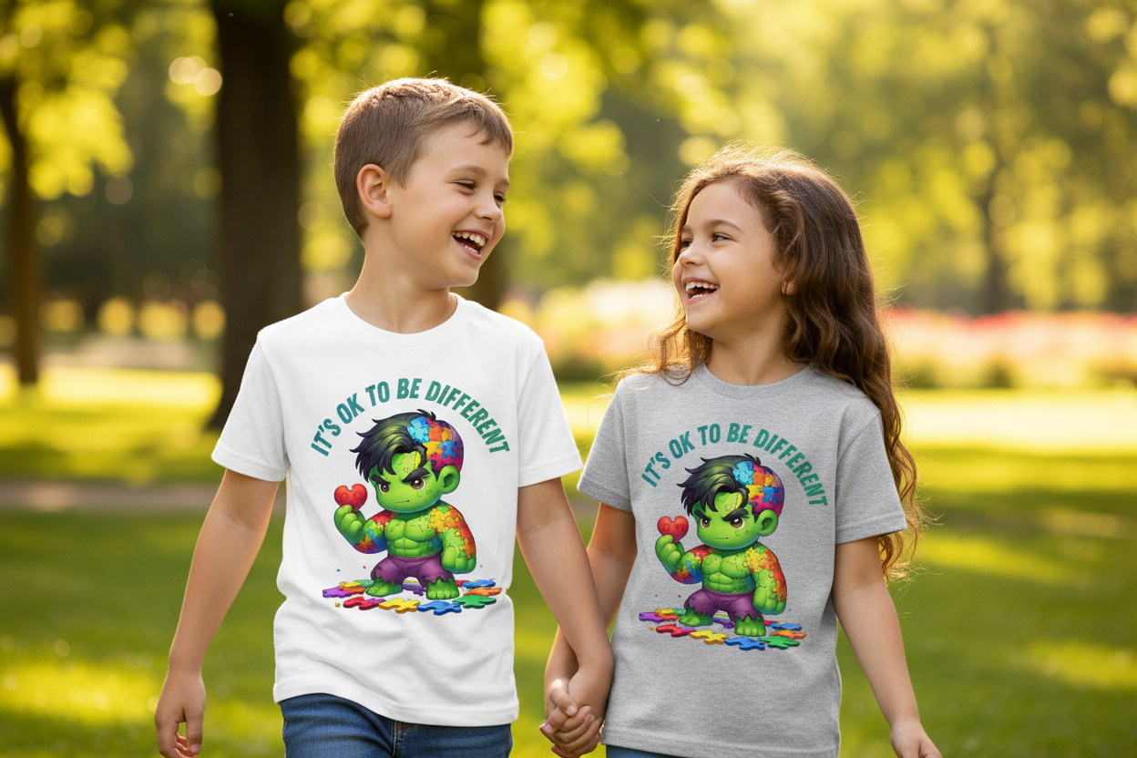 It's OK to be Different - White & Gray Shirts