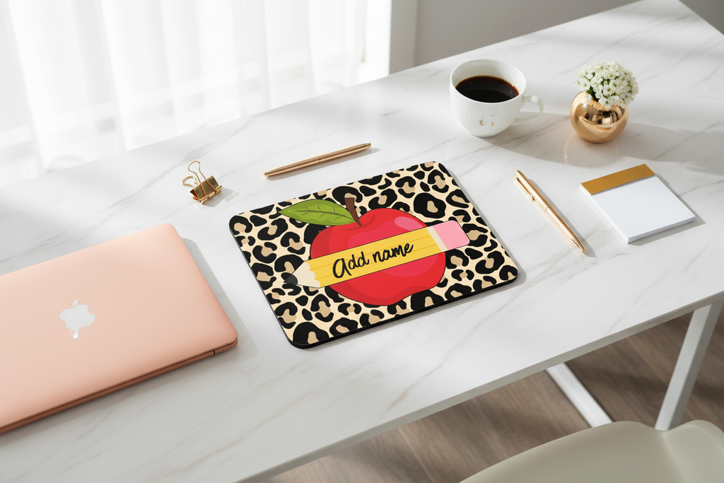 Leopard Mouse Pad Marble Mockup