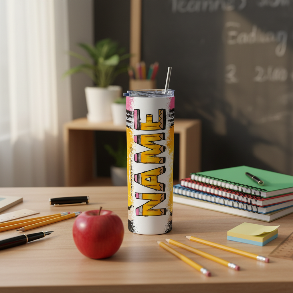 Pencil Tumbler on Teacher's Desk