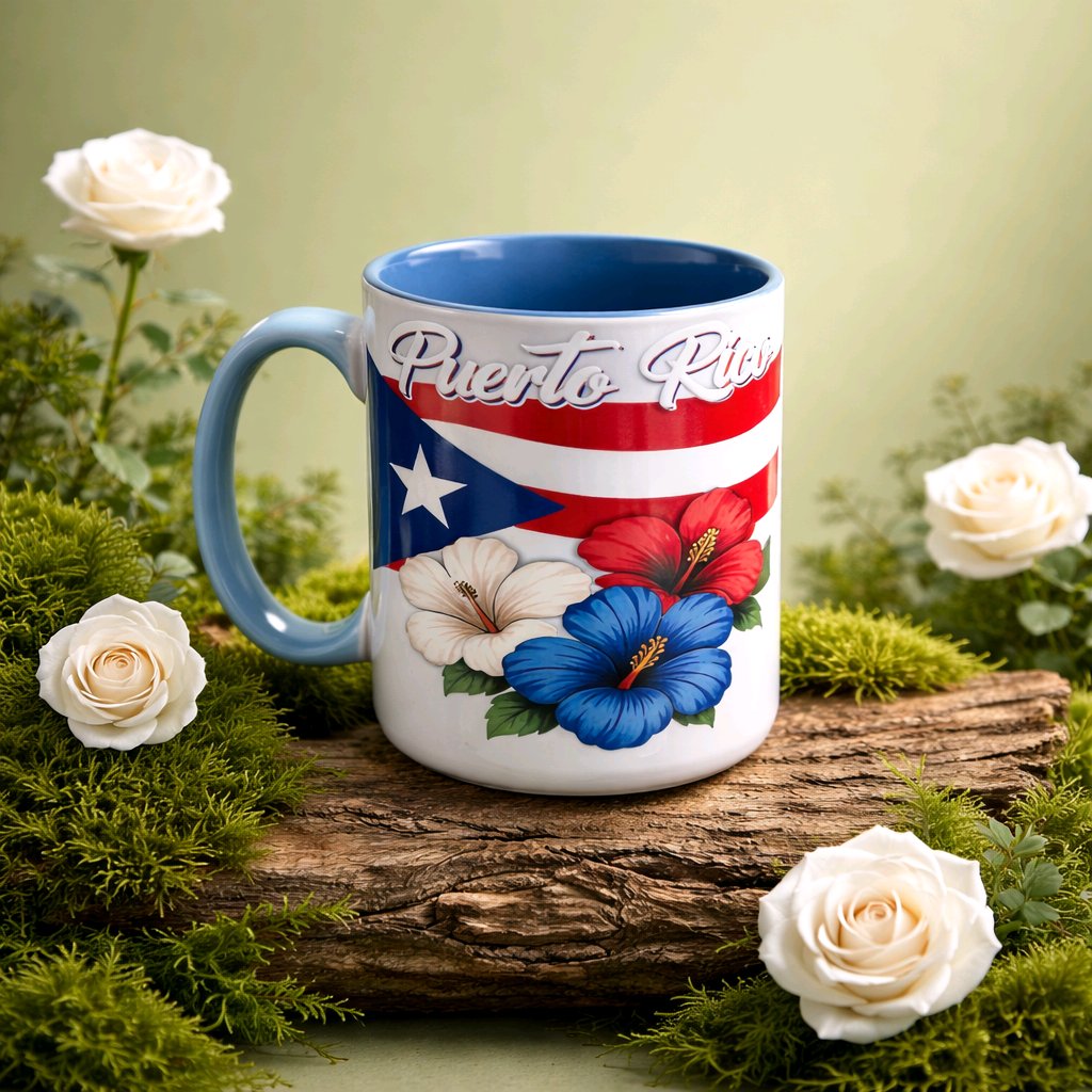 Puerto Rico Flag/Amapola 15oz mug