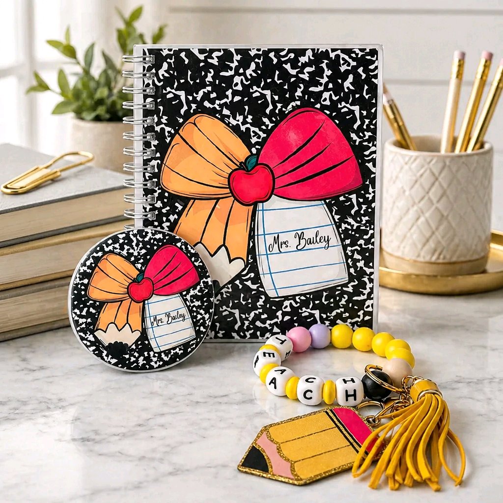 Composition Notebook/Bow (Personalized) Bundle