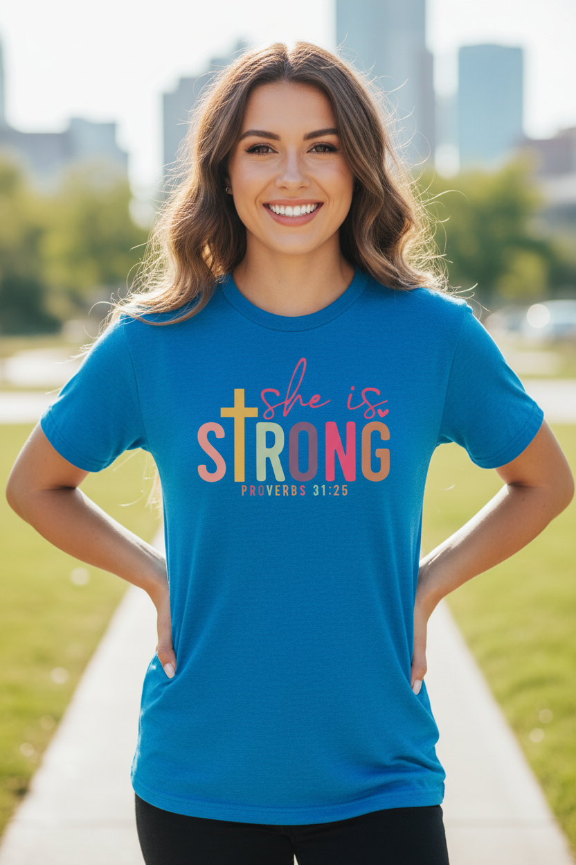 She is Strong - Blue Shirt