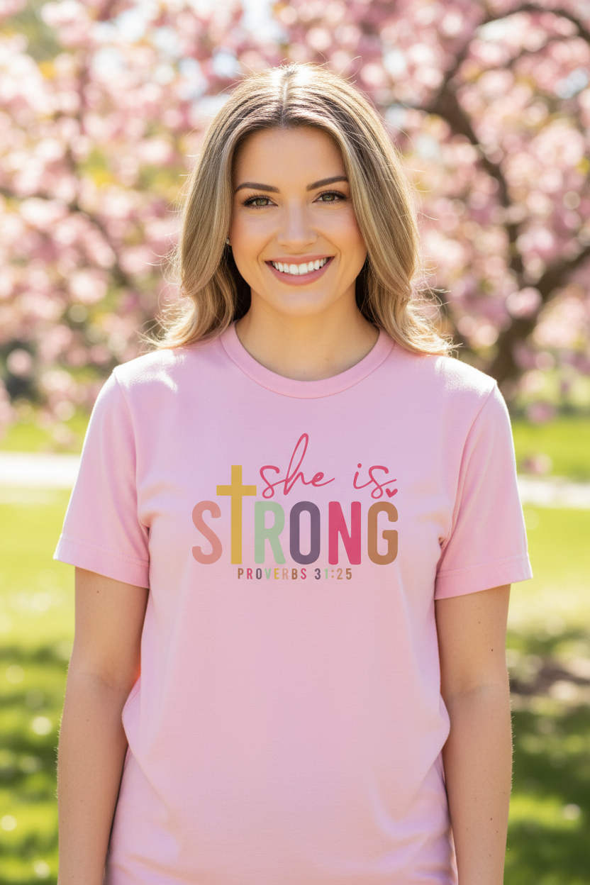 She is Strong - Pink Shirt