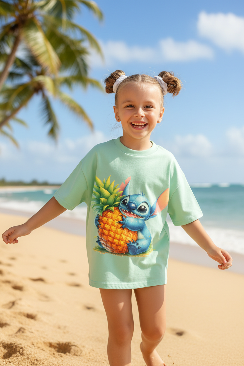 Stitch/Pineapple - White Kids Shirt