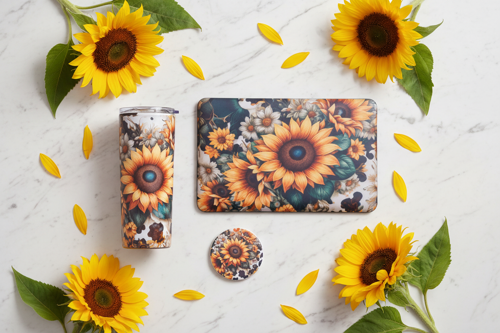 Sunflower - Marble Flat Lay