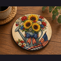 Sunflower 4" ceramic coaster ( single )