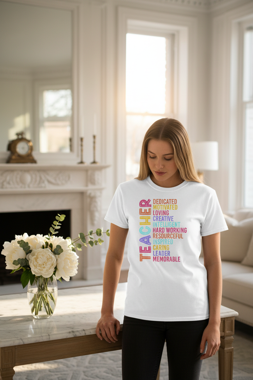 Teacher White Shirt Elegant Mockup