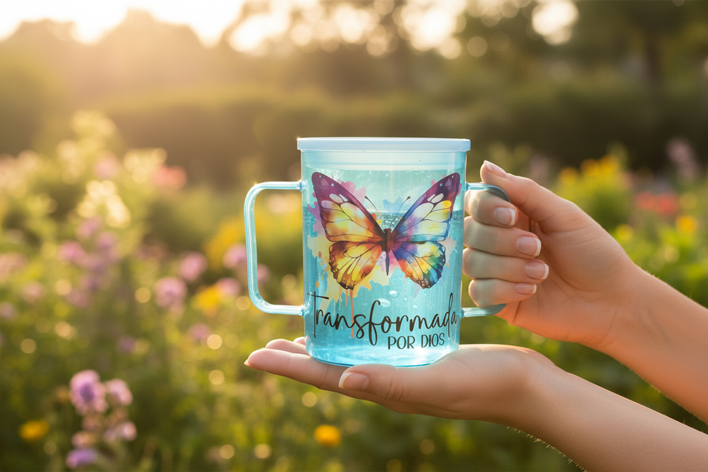 Transformada por Dios Mug - Garden Setting