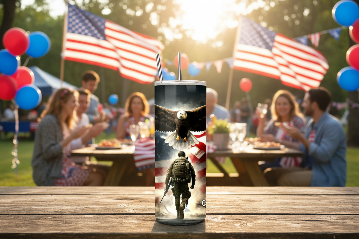 Veteran Tumbler at patriotic gathering