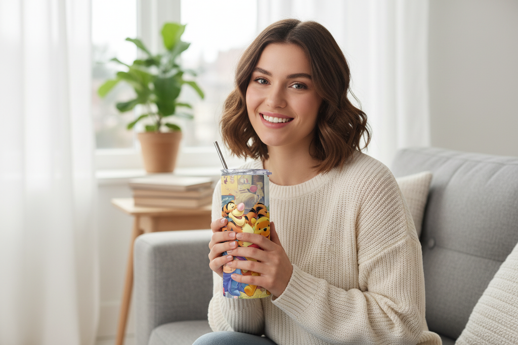Winnie & Friends - Woman Holding Tumbler