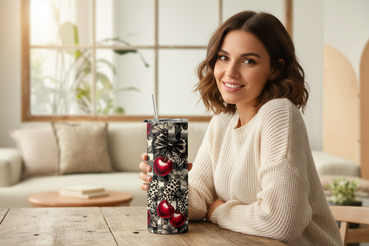 Woman holding Cherry/Bow
